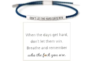KHKINDPRO Dont Let The Hard Days Win Bracelet for Women Men, Handmade Braided Adjustable Wrap Stainless Steel To My Daughter/Best Friend Inspirational Gifts Ladies Jewelry