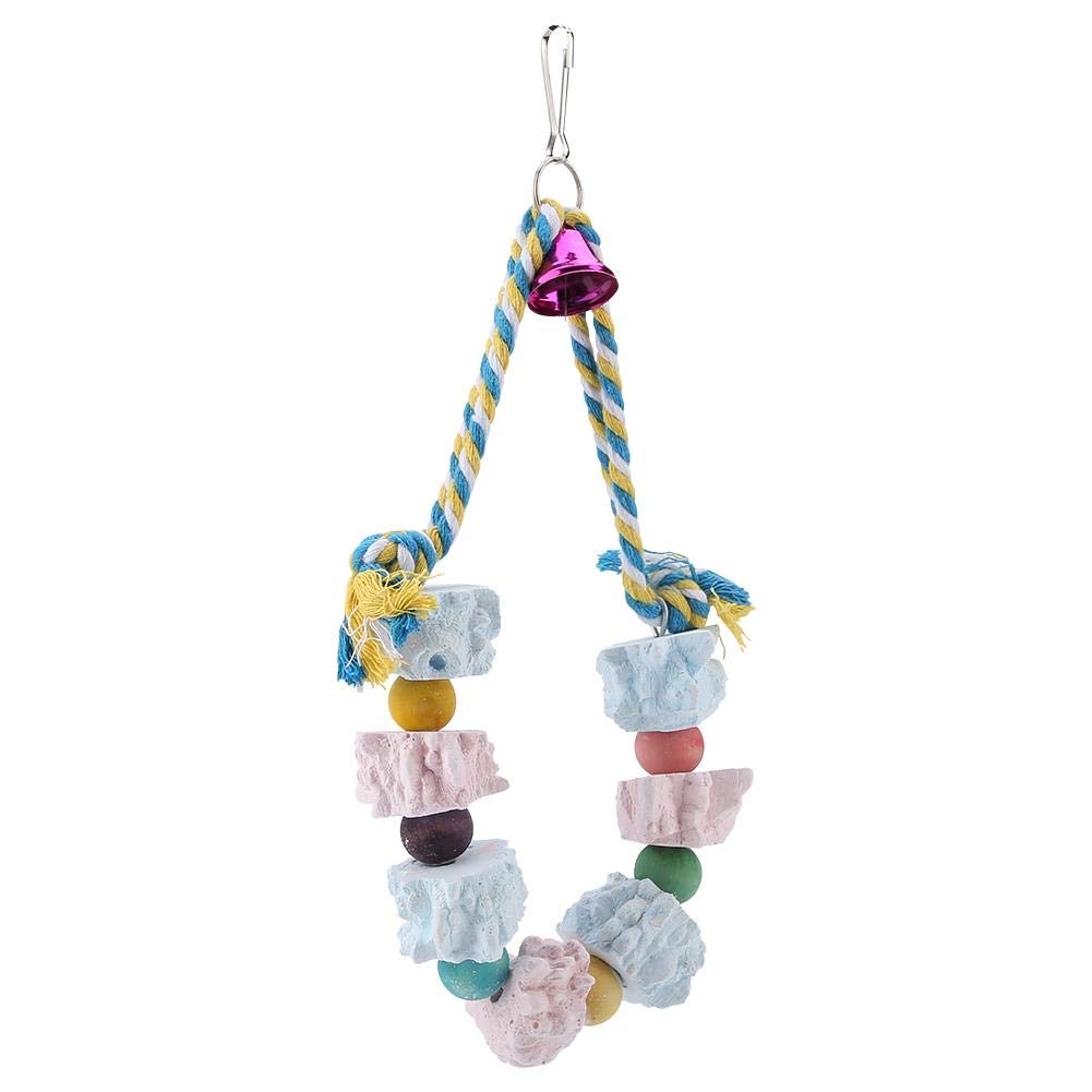 Tnfeeon Parrot Beak Grinding Stone, Colorful Bird Parakeets Small Animal Teeth Grinding Toy Bite Chewing Training Cage Accessories