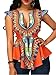 Shele Women African Printed Slim Fit Cap Sleeve Clubwear Party Dashiki Shirt Blouse Top