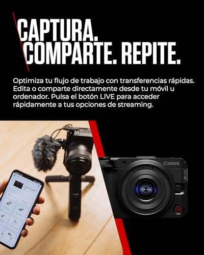 EOS R50 V + RF-S 14-30mm F4-6.3 IS STM PZ - Câmara Vlogging Compatível com Objetivas Canon RF | Vlogs Ideais & Viagens | Ligação Bluetooth