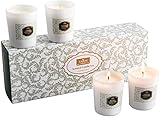 Anjou Scented Candle 4 Pack Gift Set, Includes Pear and Freesia, Blackberry and Bay, Orange and Peppermint, 20 Hours Burn Time Per Cup, 4 x 70 g for Stress Relief, Christmas Gift