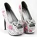 Show Story Silver Butterfly Print Bow Platform High Heel Stiletto Pumps,LF80814