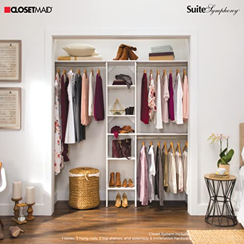 ClosetMaid SuiteSymphony Wood Closet Organizer Kit with Tower, 3 Hang