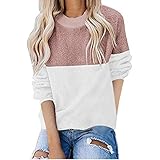 Meikosks Women's Long Sleeve Crewneck Sweater Fuzzy