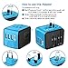 Travel Adapter,6Feeki International Power Adapter All-in-one USB Travel Adapter Universal adapter with 3-port USB Charger AC Wall Outlet Plugs For business travel of US, EU, UK, AU,150countries (Blue)