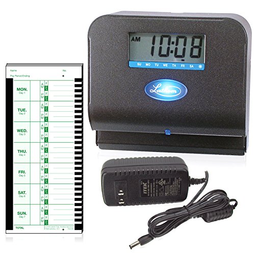 Lathem Tru-Align Thermal Print Time Clock, Automatic, Includes 25 E8 Time Cards, Gray (800P) - Thumbnail 5