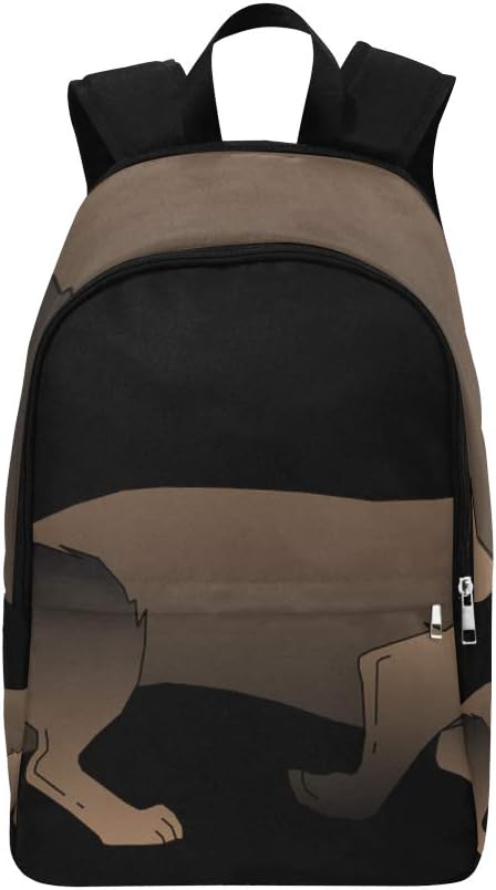 Black Dog Pet Animal Mammal Fur Dachshund Breed Casual Daypack Travel Bag College School Backpack for Mens and Women