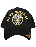 US Navy Veteran Embroidered Military Branch Logo Baseball Cap Hat Black