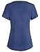 Legging Top,Miusey Womens V Neck Short Sleeve Casual Flattering Curved HemHenley Tee Shirt Tunic Blouses Blue Large