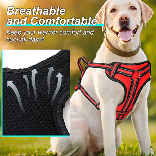 Bolux No Pull Dog Harness, Handmade Adjustable Pet Reflective Oxford Soft Vest Harness with Leash Clips for Small Medium Large Dogs, Pet No-Choke Harness with Nylon Handle