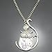 Q&Q Fashion Fab Silver Ornate 3D Owl Moon Watch Clock Hand Gear Cog Steampunk Chain Fancy Dress Necklace