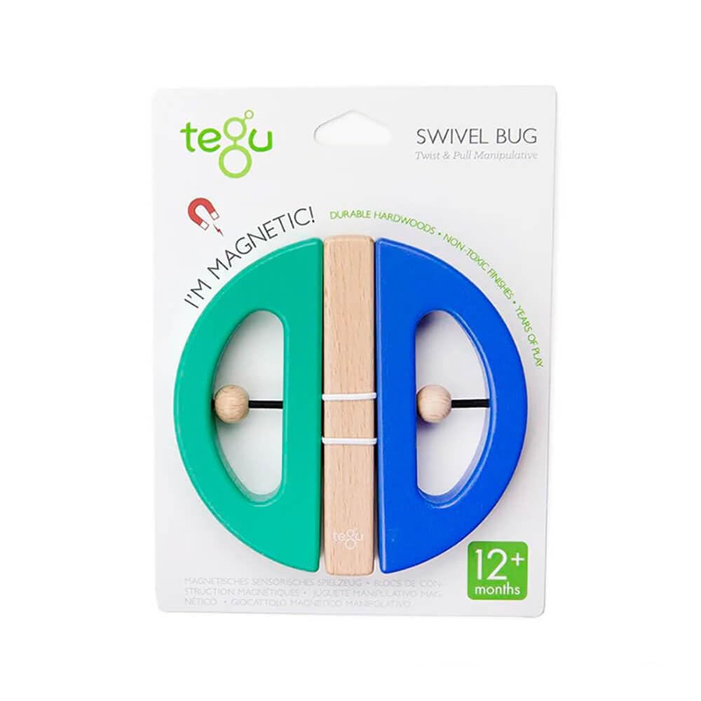 Tegu Swivel Bug Magnetic Building Block Set, Teal