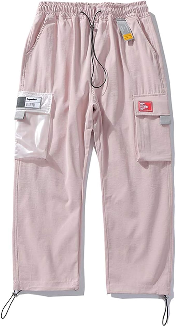 Angelo イージーパンツ 九分丈パンツ メンズ パンツ ロングパンツ ミリタリー トレーニングパンツ 秋 春 サルエルパンツ ズボンガウチョ クライミングパンツ ジョガーパンツ ブラック ピンク ロングパンツ 通販 Amazon