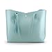 OCT17 Women Tote Bag - Tassels Faux Leather Shoulder Handbags, Fashion Ladies Purses Satchel Messenger Bags - Light Blue