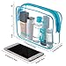 ANRUI Makeup Bags Clear Cosmetic Bag for Women Small Makeup Pouch forTravel Toiletries Organizer Bags Waterproof Travel Liquids Storage Bags, 2. Blue, pkg of 3