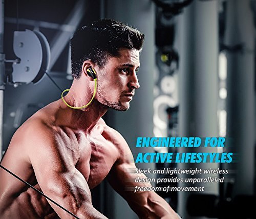 Bluetooth Headphones, TOTU Wireless Sports Earphones In Ear Earbuds w/ Mic Noise Cancelling Secure Fit for Gym Running Workout (IPX5 Sweatproof , Stereo, 8 Hours Playtime) - Green
