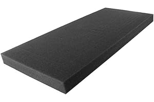 FoamRush 2" x 24" x 72" Charcoal High Density Upholstery Foam Cushion, Upholstery Sheet, Foam Padding, Seat Replacement, Wheelchair Seat & Chair Cushion Replacement, Square, Made in USA