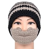 VBIGER Beard Hat Beanie Hat Knit Hat Winter Warm Octopus Hat Windproof Funny For Men & Women, Black 2, One Size