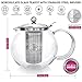 NEW DESIGN - Stovetop Safe + Lead-Free Glass Teapot Kettle - 40 oz / 1200 ml Capacity - Removable Stainless Steel Infuser - Great For Loose Leaf Tea, Blooming Tea, Tea Bags & Fruit Infused Water