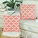 CaliTime Pack of 2 Soft Canvas Throw Pillow Covers Cases for Couch Sofa Home Decor Modern Quatrefoil Accent Geometric 18 X 18 Inches Coral Pink