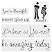 5pcs Vinyl Mirror Wall Decals Quotes Stickers for Living Room Bathroom Washroom Mirror Window Home Wall Decor Waterproof Removable DIY Art Stickers