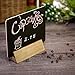Set of 2 Tabletop Double Sided Chalkboard Display Sign/Placeholder with Wooden Base Stand, Beige