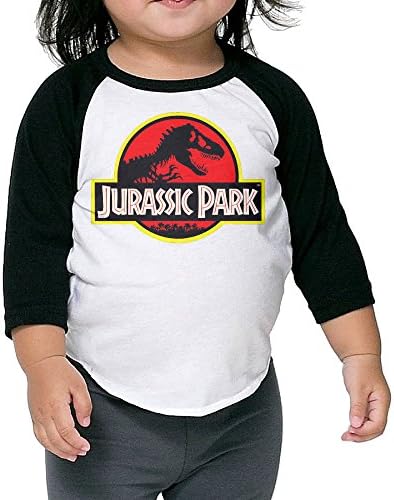 3/4 Sleeve Kids Jurassic Park Logo Baseball Shirts Fashion