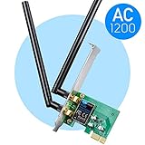 Cudy AC1200 High Gain Dual Band PCIe WiFi Card for PC, 1200Mbps Wireless Network Adapter, 5Ghz/2.4Ghz, External Antenna, Include Low Profile Bracket, Compatible with Windows 7/8.1/10.