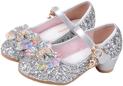 JTENGYAO Baby Girls Princess Shoes Glitter Dance Shoes Buckle Strap High Heels