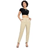 MEILANZJ Womens Trendy and Stylish High Waisted Pants Work Pants Or Casual Wear Trousers Ankle Length Trousers