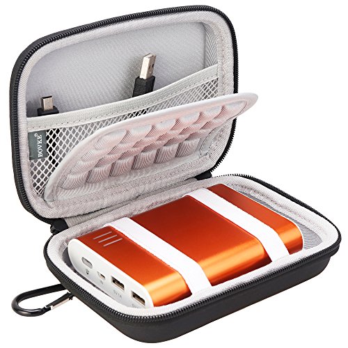 BOVKE EVA Shockproof Travel Carrying Storage Case Bag for Jackery Giant+ 12000 mAh 10200mAh, RAVPower 16000mAh/13000mAh, Anker PowerCore 10400 Portable Charger Power Bank External Battery,Black