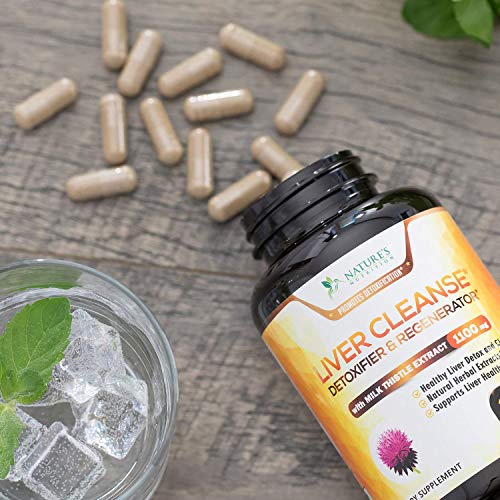 Liver Cleanse Detox & Repair Formula 1100mg - Highest Potency 22 Herbs, Made in USA, Best Vegan Milk Thistle Extract, Silymarin, Beet, Artichoke, Dandelion, Chicory, Support Supplement - 120 Capsules - Thumbnail 5