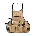 BOJECHER Multi-purpose Garden Tool Apron with 14 Tool Pockets Water-resistant with Adjustable Belt Professional for Garden Workers Cleaner, Brown