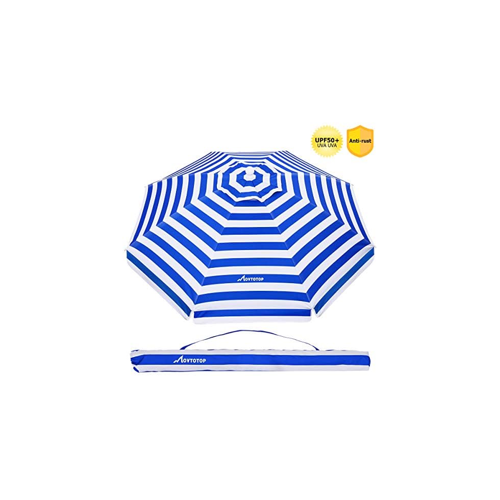 MOVTOTOP 200cm Sonnenschirm, UV 50+ Schutz Sonnenschirm Strand