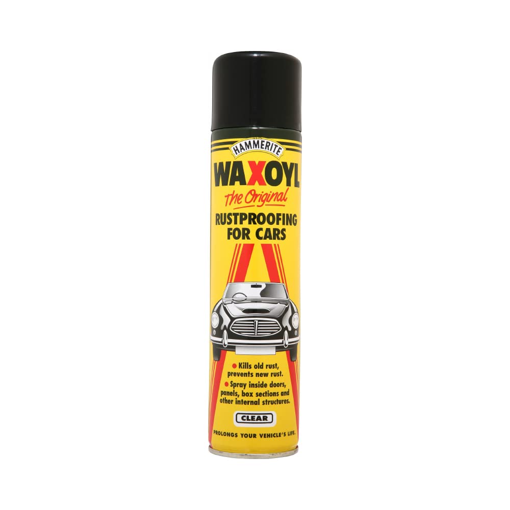 Waxoyl Car Underseal and Rust Protection. The Original Rustproofing for Cars by Hammerite, Rust Inhibitor and Rust Converter for Classic Car Care. Waxoyl Clear 400ml Aerosol Can