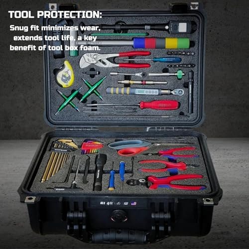 LBOYLOVE® 3 Pcs Toolbox Foam Sheet, 16x12x2 Inch Cuttable Foam Insert for Tool Box, Polyethylene Storage Sheet for Drawer, Camera Storage, Toolbox, Tool Shadow (400 * 300 * 50MM)