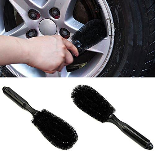 MAARYEE Car Wire Wheel Hub Brush Auto Care Premium Luxury Double Loop Car Tire Wheel Wash Brush Cleaning Rim Hub Wire Vehicle Washing Tool,Pack of 2
