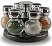 Palais Glassware Tournant Collection, Revolving Countertop Carousel Herb and Spice Rack with 3 Oz Glass Jars (Set of 6 Jars)