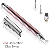 2 in 1 Precision Disc Stylus/Styli Pen, Capacitive Stylus Fiber Tip, Smart Pen with Replacement Disc Compatible with ipad,iPhone and All Touch Screens Cell Phones,Tablets,Laptops