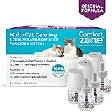 Comfort Zone BASIC Multicat Diffuser Kit for Cat Calming, 3 Diffusers, 6 Refills
