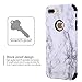 iPhone 7 Plus Case, iPhone 8 Plus Case, KAMII White Marble Stone Pattern Shockproof 2in1 Dual Layer TPU Bumper Hard PC Hybrid Defender Armor Case Cover for Apple iPhone 7 Plus /8 Plus (Black)
