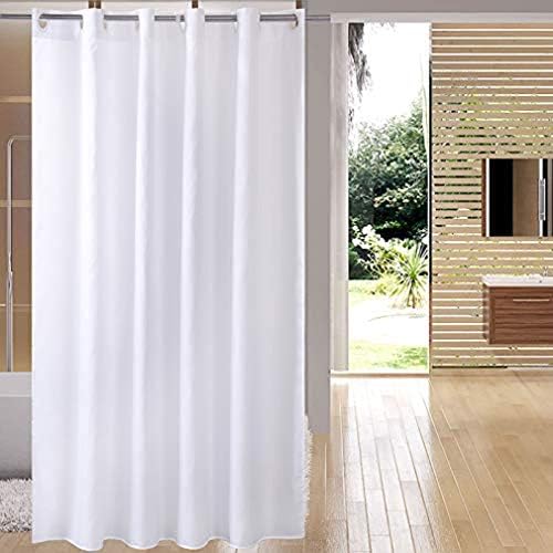 SZHTSWU Hookless Shower Curtain Bathroom Curtain Polyester Fabric Waterproof Mould and Mildew Resistant Bath Curtain Nontoxic Odorless White (71 x 79 inch / 180 x 200 cm)