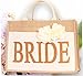 Bridal Shower Gift Bags, Bride Bag - Bride Tribe Tote - 100% Linen and Cotton, Interior Pocket - Wedding Favors - Bridal Shower Gift - Bachelorette Parties - Bride to Be - Bridal Shower Unique Gifts …