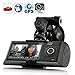 Haoponer 2.7 Inch LCD Car DVR Vehicle Safety Backup Dashboard Dual Camera Recorder Dash Cam 140 Wide Angle with GPS Logger G-sensor Loop Recording