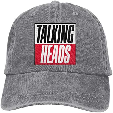 DADAJINN Talking Heads Logo Adjustable Baseball Cotton Washed Denim Cap Hat Black