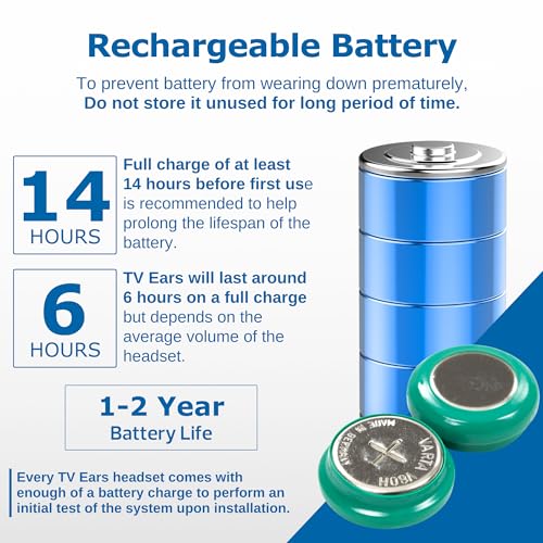 TV Ears Digital Wireless Headset System - Wireless Headset for TV - Ideal for Seniors & with Hearing Impairments, Infrared - RF Transmitter Headsets for TV with TV Earbuds - Compatible with All TVs