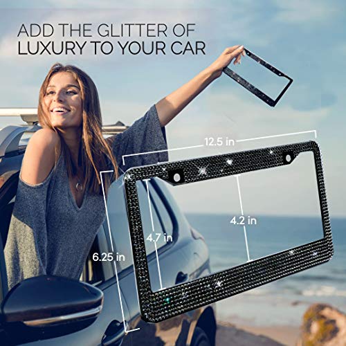 2 Glass+Diamond+License+Plate+Frame