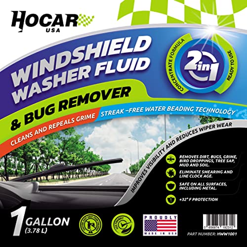 HOCAR USA Windshield Washer Fluid, Windshield Wiper Fluid, Premium Quality 1 Gal - Free Funnel Included