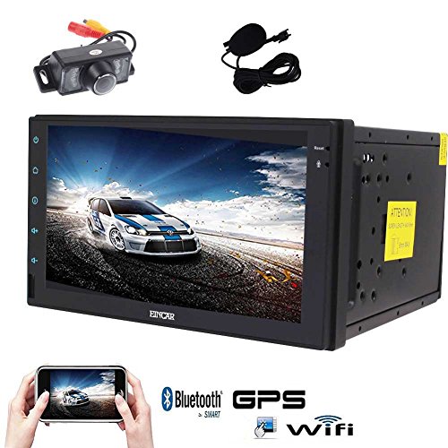 Android 6.0 Car Stereo with Quad Core EinCar GPS Car Radio Double Din 7'' Touch Screen Headunit In Dash Navigation Support 1080P Video Bluetooth OBD2 Microphone+Reversing Camera