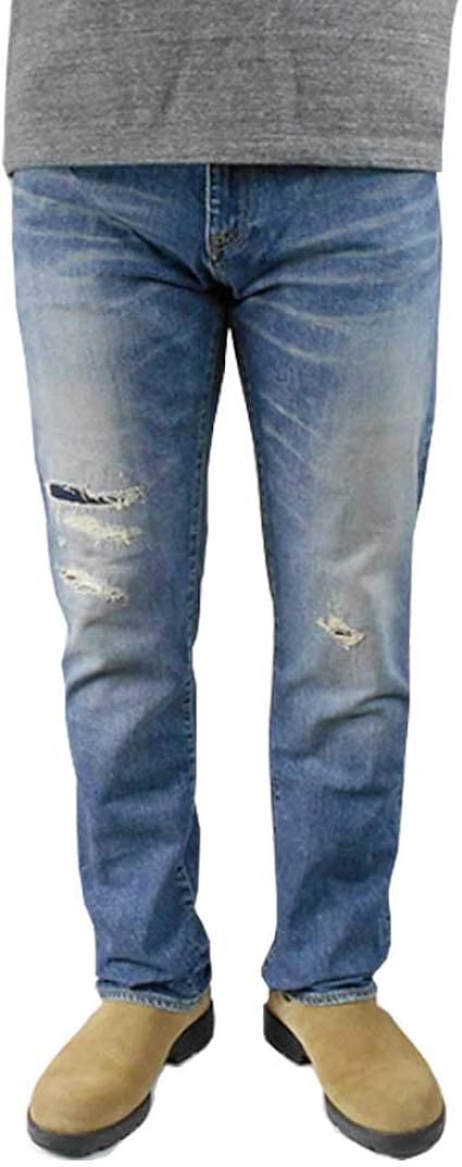 Amazon Japan Blue Jeans ジャパンブルー ジーンズ Made In Japan メンズ デニム ストレート フィット Calif Vista 12オンス ダメージ リペア ストレッチ ジーンズ ミドル インディゴ J17vs ジーンズ 通販